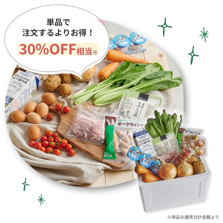 はじめてボックスは、単品で注文するよりお得!30%off相当!